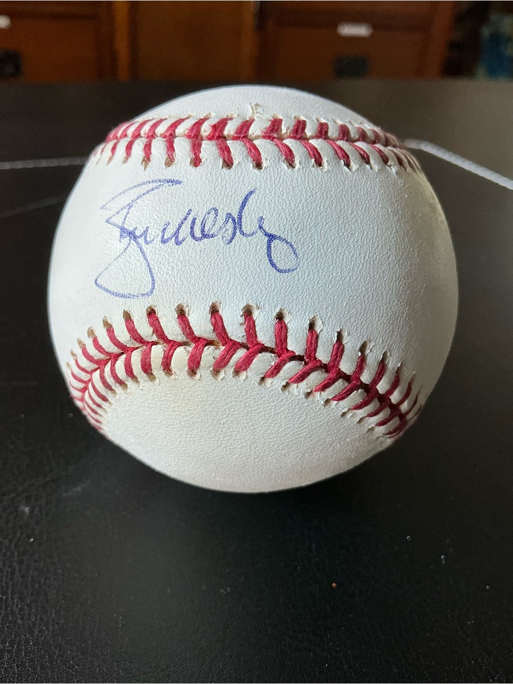 Ryan Klesko Signed White Baseball with Red Stitching - Autographed Collectible
